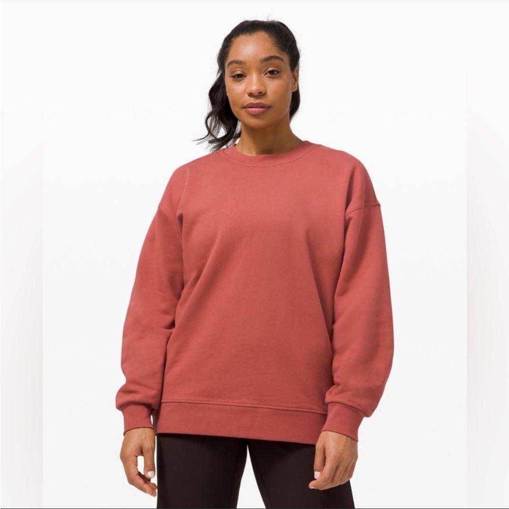 lululemon athletica perfectly oversized Crewneck Sweater in Cranberry